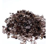 ALKOY Natural crystal rough Gift for Family Smoky Quartz Tumbled Stones Natural Crystal Crushed Gems Bulk Gemstones Chips Craft Reiki Fish Tank Home Decoration 100g Lucky Stone