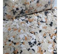 Alkrogiha Epoxy Flakes for Flooring, 450G Decorative Color Chips for Concrete, Epoxy Resin and Countertops, Durable - Black, White, Faint Yellow, Khaki