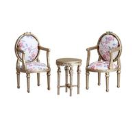 Alksubbm 1/12 Scale Dollhouses Tiny Table and Chairs Set Realistic Design Safe for Children Miniature Tables and Chairs Realistic Design