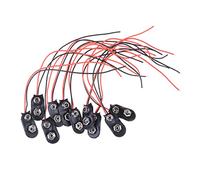 Alksubbm 10 Pack I Type 9 V Battery Clip Connector Long Cable Connection Soft for Shell Black Red Connector Cable Length 15cm