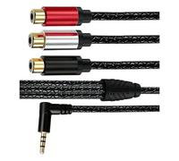 Alksubbm 3.5MM to 3RCA AV Extension Cable with 3, Turn straight | Four-Conductor 3.5MM Male Plug, Composite Video and Left and Right Paths, Requires an Existing Male AV Cable