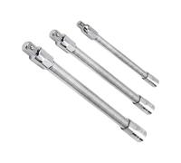 Alksubbm 3pcs Bendable Socket Extension Shaft Set for Engine Bay, Silver | Socket Extension Shafts for Engine Bay and Garage Repair Work, Vehicle and Home Repair Tasks, Daily Use