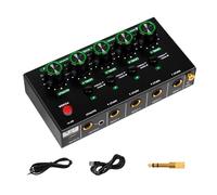 Alksubbm 4 Channel Auditory Mixer Portable Metal Design Professional Sound Multiple Device Compatibility Auditory Mixer