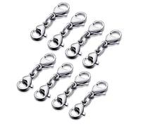 Alksubbm 8 Pcs Double Lobster Clasp Double End Design Necklace Clasps and Closures Extender Opening Jewelry Clasps Lobster Clasp Metal Jewelry