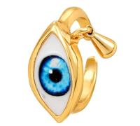 Alksubbm Alloy Finger Jewelry with Eye Face and Moving | Open Alloy Profile, Dangling Teardrop Accent, Distinctive Eye-Shaped Centerpiece for Expressive Finger Styling