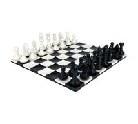 Alksubbm Chess Set Folding Board Game with 32 Pieces | Black White Layout, ABS Build for Casual Practice, Family Table Entertainment, Easy Storage