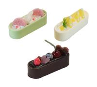 Alksubbm Collector Dessert Decor Set for 1/12 Scale Doll House Kitchen | 3-Piece Afternoon Tea Pastries for Kitchen Counters, Table Settings, and Shelf Display