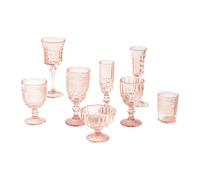 Alksubbm Collector Room Table Accent Set 1/6 Scale, B | Translucent 7-Piece Drinkware Assortment with Goblet Flute Cups Added