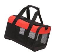Alksubbm Pet Travel Bag for Cats, Black red | Soft Sided Case, Side Zip Openings, Shoulder Strap, Short Trips, Vet Visits, Daily