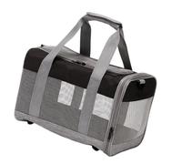 Alksubbm Pet Travel Bag for Cats, Gray black | Soft Sided Case, Side Zip Openings, Shoulder Strap, Short Trips, Vet Visits, Daily