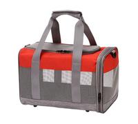 Alksubbm Pet Travel Bag for Cats, Gray red | Soft Sided Case, Side Zip Openings, Shoulder Strap, Short Trips, Vet Visits, Daily