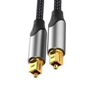 Alksubbm Professional SPDIF Optically Fiber Sound Cord with Anti Interferences Design DD5.1 PCM Sound Format Black Nylon Weaving Fiber Optically Wire