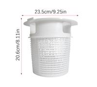 Alksubbm Replacement Pool Skimmer Basket | White ABS Filter with Wide Upper Border, Tabs and Slotted Body for Poolrite S2500 MK2 Lifting Out Collected