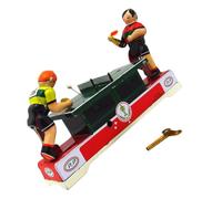 Alksubbm Retro Tabletop Table Tennis Collectible in Printed Tinplate Metal | Manual Winding Action, Sports Novelty Ornament with Shelf Cabinet Decor