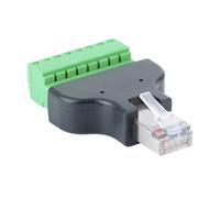Alksubbm RJ45 Male to 8PIN Screw Terminals Adapter Highly Speed Data Transfer Networking Light Construction Quick Connecting