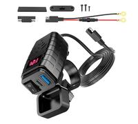 Alksubbm Shockproof Motorcycle Charging Adapter Voltages Meter Supports Fast Charging Technology Texture for Accessory
