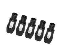 Alksubbm Speakon Connectors Compatible with Neutrik Speakon, Black | External Metal Release Latch, Ribbed Tail Collar and 4-Position Layout, Compatible with Neutrik Speakon NL4FC, NL4FX