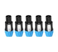 Alksubbm Speakon Connectors Compatible with Neutrik Speakon, Blue | External Metal Release Latch, Ribbed Tail Collar and 4-Position Layout, Compatible with Neutrik Speakon NL4FC, NL4FX