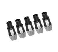Alksubbm Speakon Connectors Compatible with Neutrik Speakon, Grey | External Metal Release Latch, Ribbed Tail Collar and 4-Position Layout, Compatible with Neutrik Speakon NL4FC, NL4FX