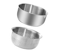 Alksubbm Stainless Steels Rice Washer Vegetable Strainer Basket Fine Meshes Washing Basin Fruit Drain Bowl Kitchen Accessories Practical Kitchen Vegetable Basket Washing Basin