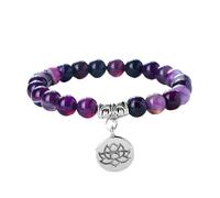 Alksubbm Stylish Adjustable Elastic Buddhas Bead with Lotuses Charm Stretch Wristchain Accessories for Women Men Multi Layer Stacking Bangle