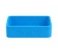 Alksubbm Tarot Card Storage Holder, Blue | Open Top Molded Deck Organizer with Lowered Front Access for Tabletop Play and Home Sorting