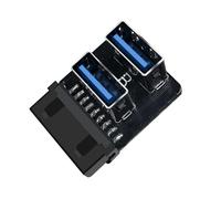 Alksubbm USB3.0 19 Pin to Double Female Port Adapter Plugs Play Easy Installation and Fast Connection for Multiple Devices Fast Speed USB