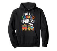 All Aboard For Pre-K Train Back To School First Day Boys Fun Pullover Hoodie