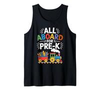 All Aboard for Pre-K Train Back to School First Day Boys Fun Tank Top