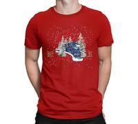 All Aboard Polar Express Christmas Men's T-Shirt, red, S