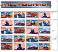 All Aboard Railroad Collectible Stamp Sheet of 20 33 Cent Stamps Scott 3337a
