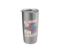 All Aboard The Fun Conductor Railroading Model Train Stainless Steel Insulated Tumbler