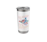 All Aboard The Fun Conductor Railroading Model Train Stainless Steel Insulated Tumbler