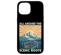 All Aboard the Scenic Route Train Retro Railroad Case for iPhone 15