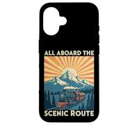 All Aboard the Scenic Route Train Retro Railroad Case for iPhone 16