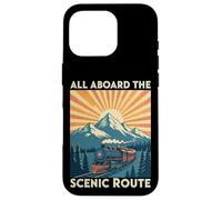 All Aboard the Scenic Route Train Retro Railroad Case for iPhone 16 Pro