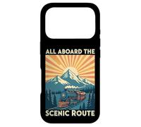 All Aboard the Scenic Route Train Retro Railroad Case for iPhone 17 Pro
