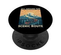 All Aboard the Scenic Route Train Retro Railroad PopSockets Adhesive PopGrip