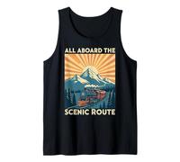All Aboard The Scenic Route Train Retro Railroad Tank Top