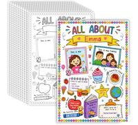 All About Me Poster for Kids - 25 Pack Large A3 Student Introduction Posters, First Day of School Ice Breaker Activity, Back to School Classroom Sheets for Elementary Teachers & Homeschool