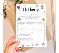 All About Mummy A5 Card with envelope, Mum Questionnaire, Mummy Birthday Card, Mothers Day Keepsake Card, All about Daddy, Mother's Day Card