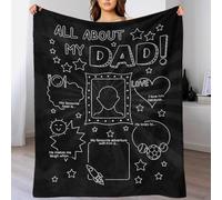 All About My Dad Blanket for Women Luxury Throw Blanket Large for Settee Personalised Christmas Birthday Gifts 80x90inch(200x230cm)