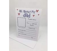 All about my dad fathers day card,kids fill in the blanks