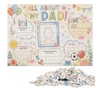 All About My Dad Poster Picture Wood Puzzle, Adults, 1000 Pieces | For gifting: Jigsaw Puzzle - border-first or section-first building options on quiet evenings.