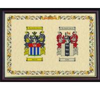 All About Names Double Coat of Arms - Framed Print - Choice of Frames