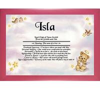 All About Names First Name Meaning Print - Angel Bear Design With A Pink Frame