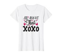 All About that XOXO Love Valentine's Day Heart Romance Value Graphic T-Shirt, Women, White, L