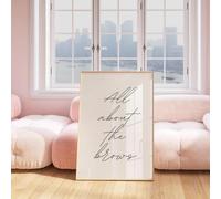 All About The Brows Wall Art Print, Modern Script Typography, Salon Prints, Salon Wall Art, Brow Tech Gifts