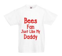 All About The Print Bees Brentford Barnet Just Like Daddy Football Fan Baby Toddler Childrens t Shirt Childs top Kids Age 2-3 White