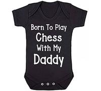 All About The Print BORN TO PLAY CHESS DADDY DAD Baby vest romper baby FUNNY novelty reveal new born vest romper baby shower annoucement GIRLS BOYS FATHERS DAY